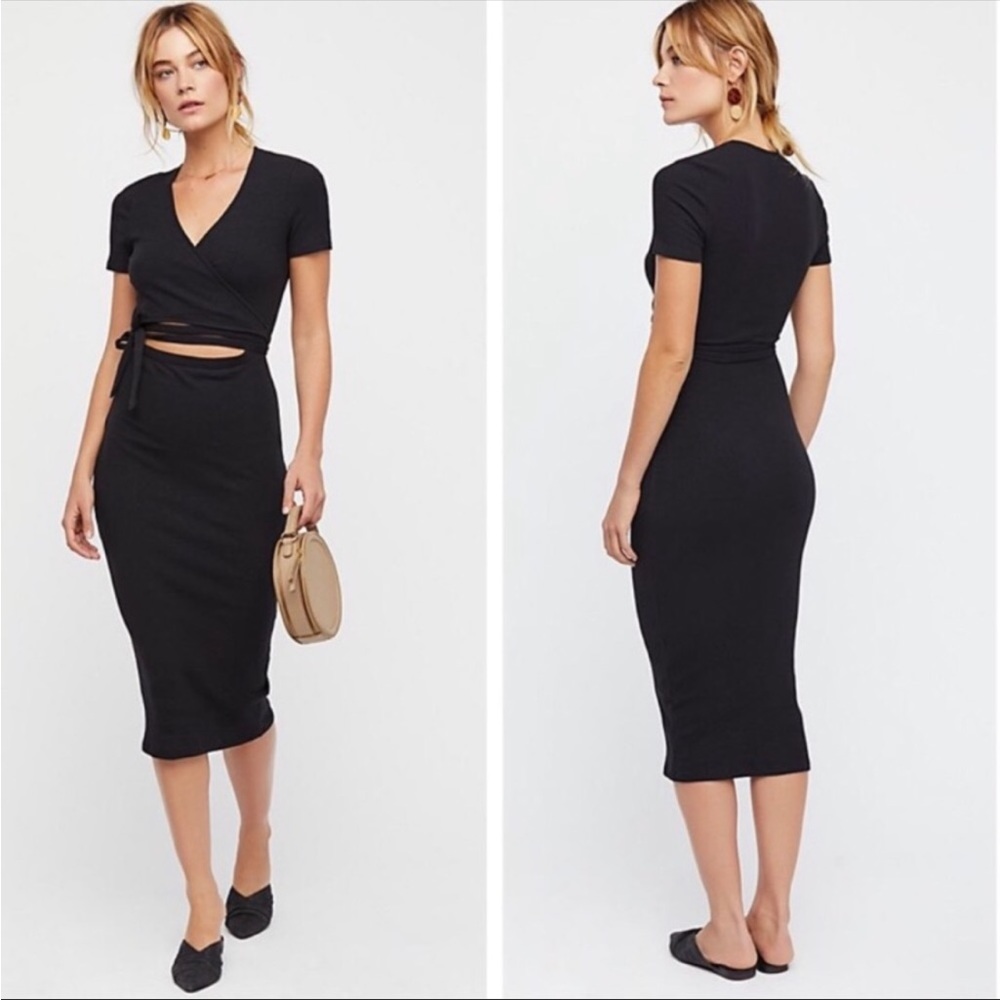 Free People Black Midi Dress